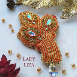 Создаем крупную сутажную брошь в русском стиле