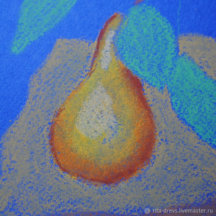 ​Рисование пастелью осенней груши: часть 1