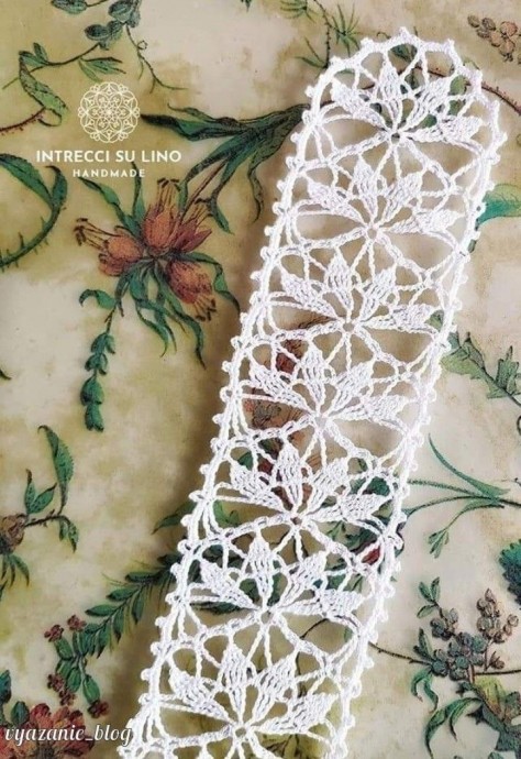 ​Кружевная вставка крючком