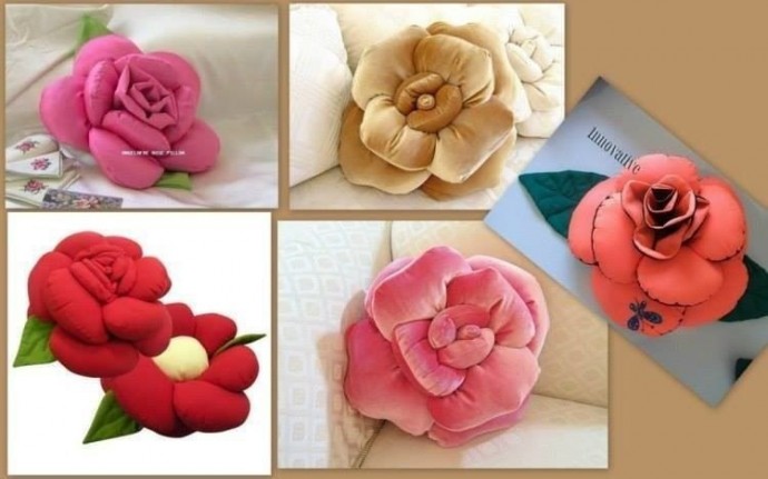 Подушка розочка