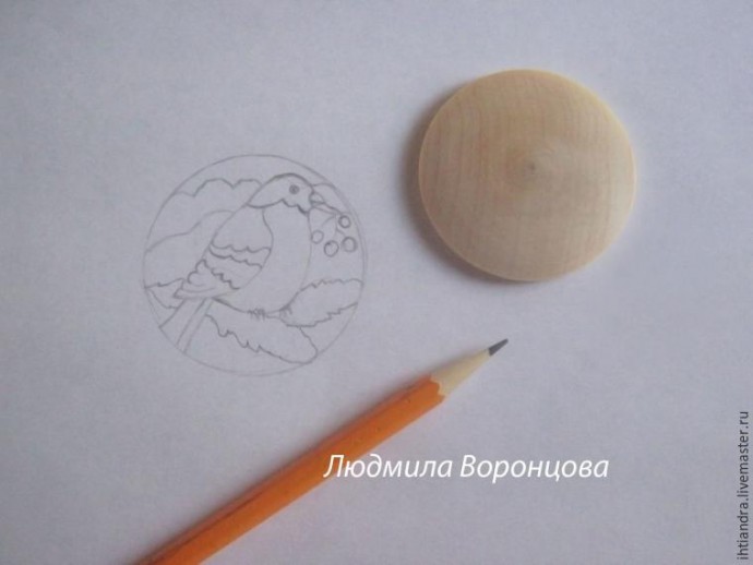 Создание кулона с росписью "Снегирь": часть 1