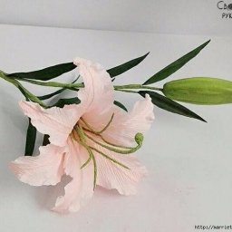 Ц​вeты лилии из гофрировaнной бумаги: мaстер-класс