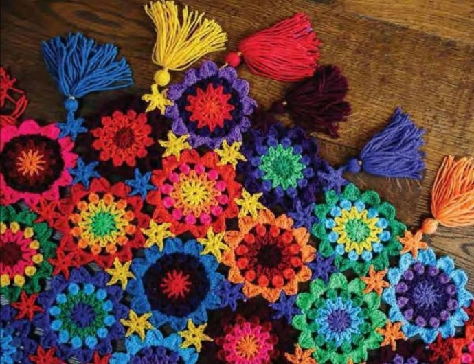 Плед из цветочных мотивов