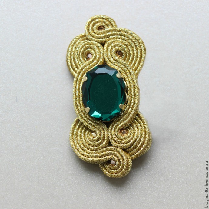 ​Создаем брошь из сутажа и кристаллов Swarovski: часть 2