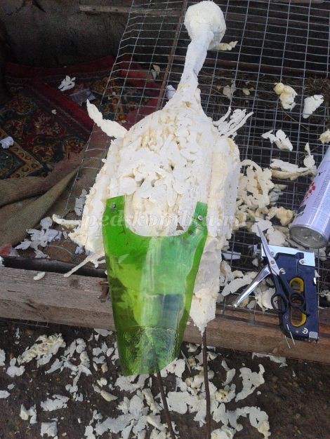 ​Аист из пластиковых бутылок: мастер-класс, часть 1