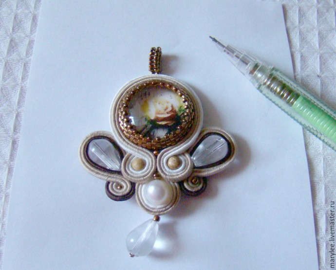 Создаем нежный кулон "English rose": часть 3 Создаем нежный кулон "English rose": часть 3