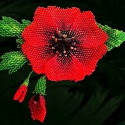 Плетём цветок мака из бисера