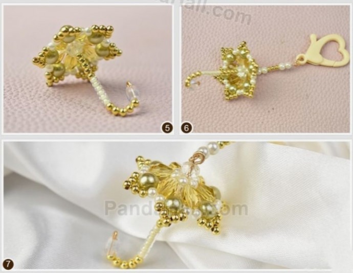 Зонтик из бисера, стекляруса, бусин