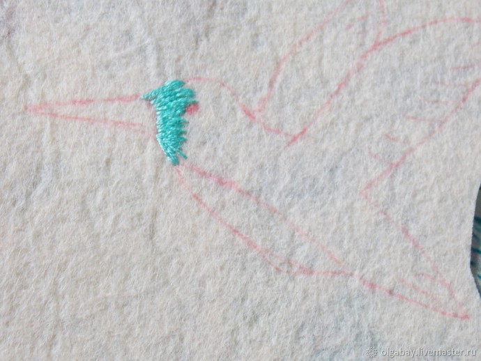 ​Брошь бирюзовая колибри: сочетание вышивки и бисера, часть 1