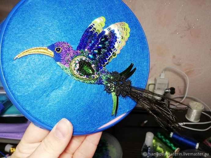 Делаем брошь "Колибри": часть 2