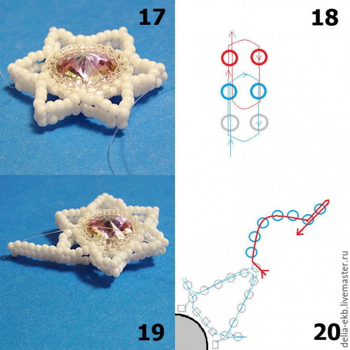 Делаем снежинку из бисера в технике "ндебеле"