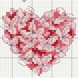 ​Вышиваем сердца крестиком
