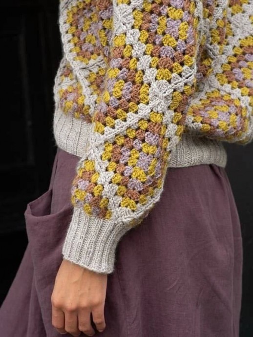 Жакет крючком из мотивов Жакет крючком из мотивов