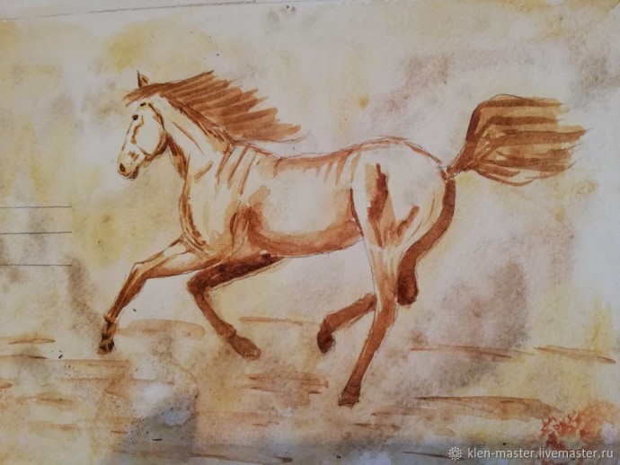 Рисуем акварелью лошадь