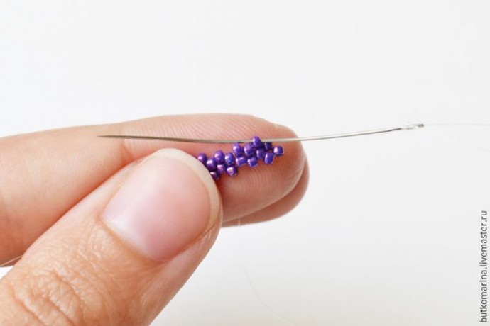 ​Плетем серьги из бисера "Полуночные цветы": часть 1