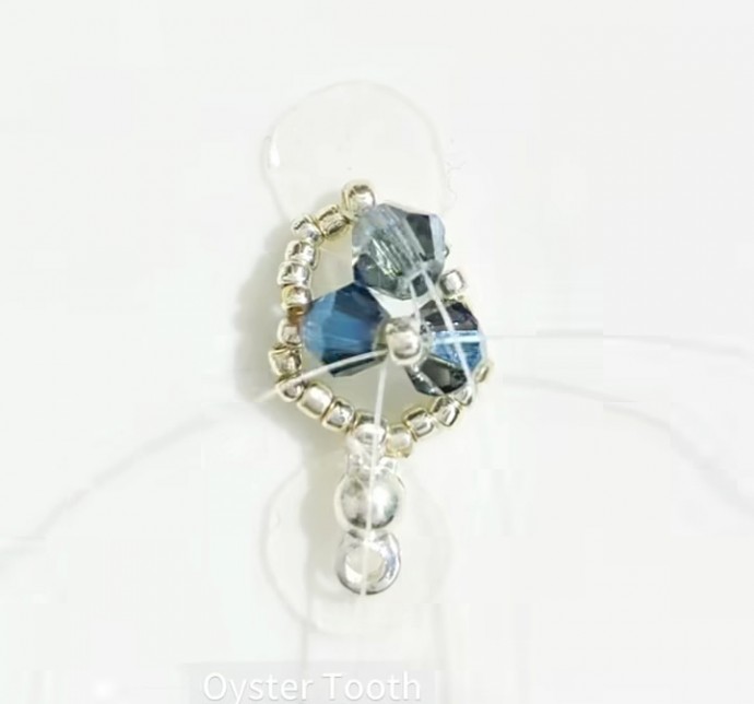 ​Серо-синий браслет из бисера и биконуса