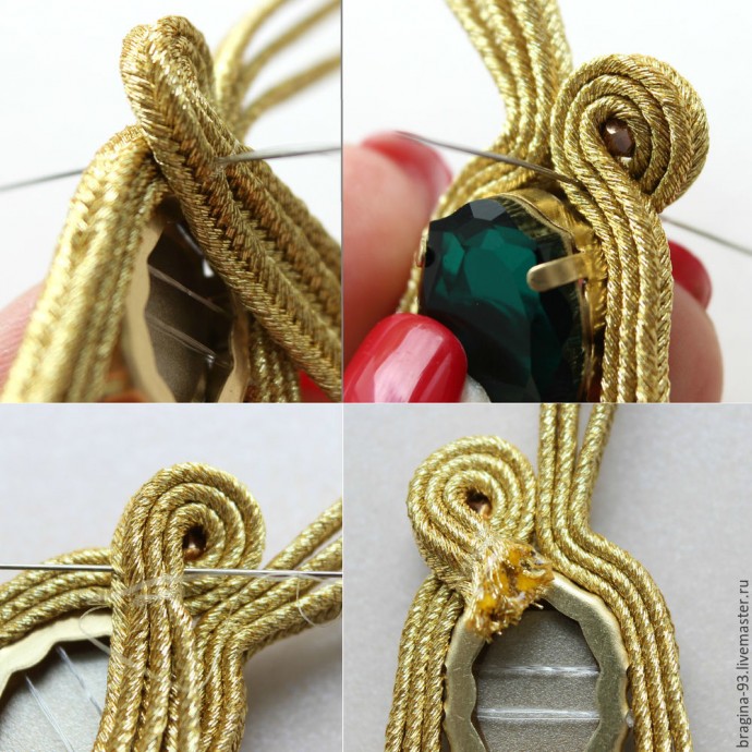 ​Создаем брошь из сутажа и кристаллов Swarovski: часть 1