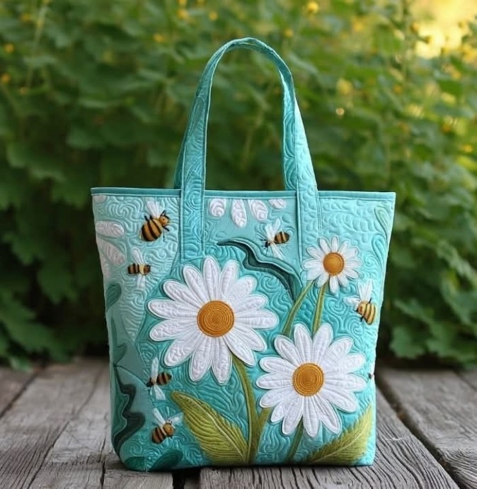 ​Идеи сумок в технике пэчворк с аппликациями