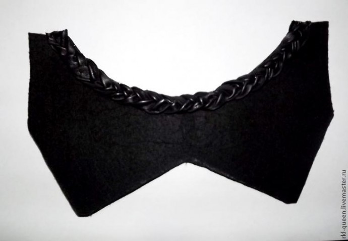 ​Создаем вышитое бисером колье "Воротничок" с элементами кожи: часть 2