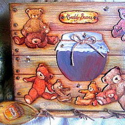 ​Объемный декупаж без специальных материалов: создаем панно "Ложка меда": часть 1