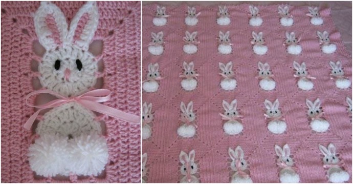 Плед детский с зайчиками