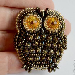 ​Вышиваем полярную сову в виде броши: часть 2