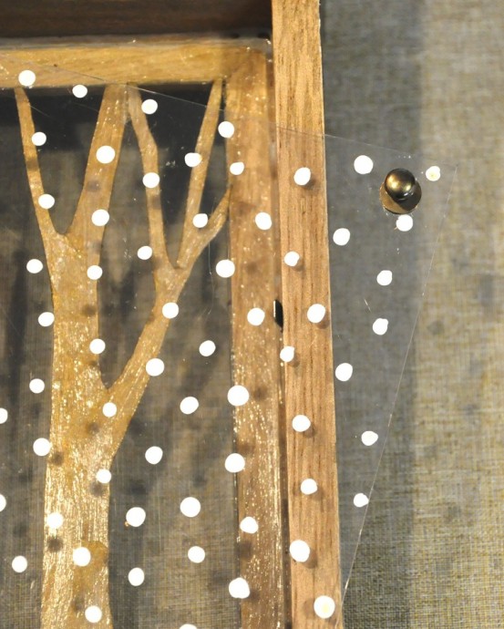 Декор шкатулки с двойной крышкой "Золотой волшебный лес": часть 2