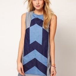 ​Использование джинсовых лоскутов при пошиве платья