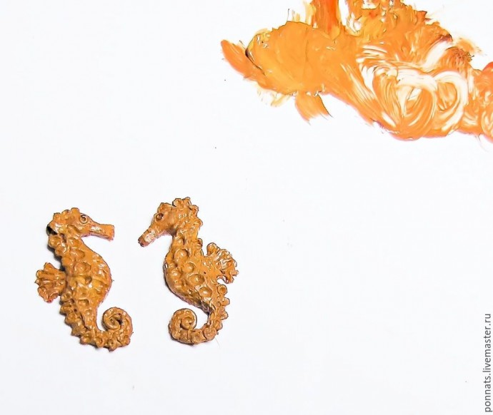 Изготавливаем текстильные серьги с вышивкой и лепкой "Гиппокампус": часть 1 Изготавливаем текстильные серьги с вышивкой и лепкой "Гиппокампус": часть 1