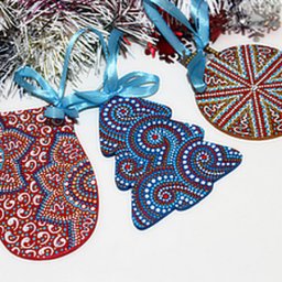 Мастер-класс по точечной росписи новогодних подвесок: часть 2