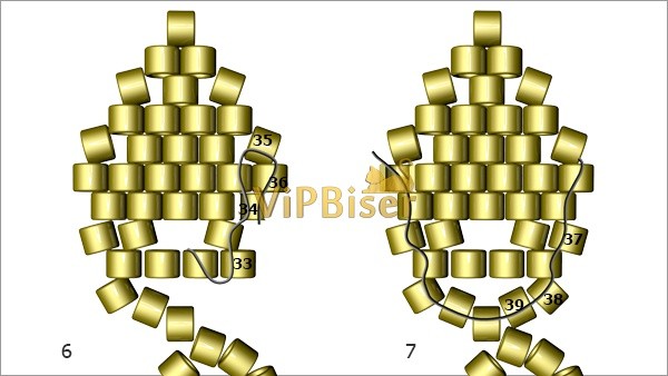 ​Маленький листик из бисера