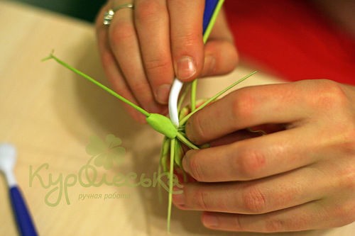 Глориоза: мастер-класс по лепке цветка в технике керамической флористики, часть 5