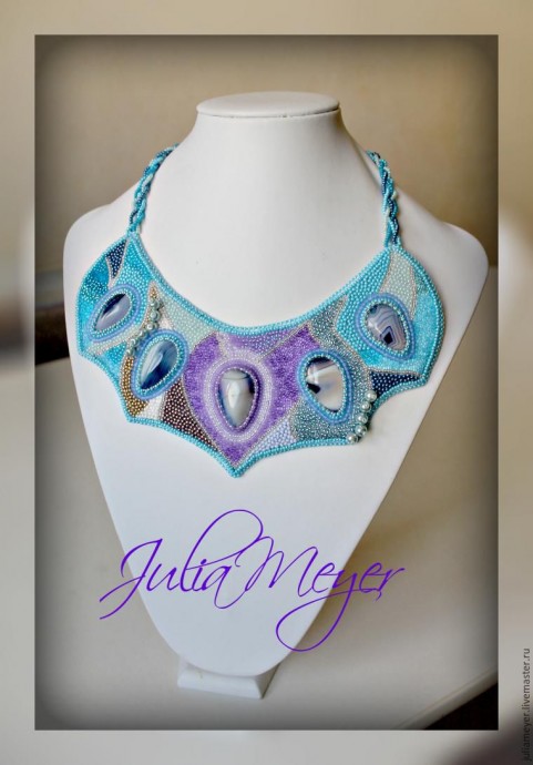 ​Вышиваем шикарное колье "Зазеркалье": часть 5