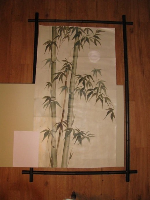 ​Панно в этническом стиле "Луна и бамбук": часть 1
