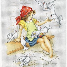 ​Девочка и голуби