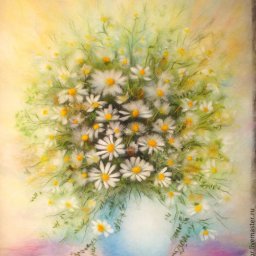 Создаем картину из шерсти "Ромашки"