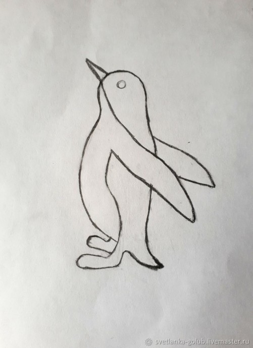 Вышиваем искрящуюся брошь "Пингвин": часть 1