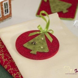Делаем ёлочные игрушки в технике тканевый картонаж
