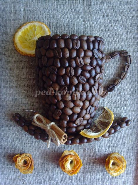 Панно из кофейных зерен: мастер-класс, часть 3