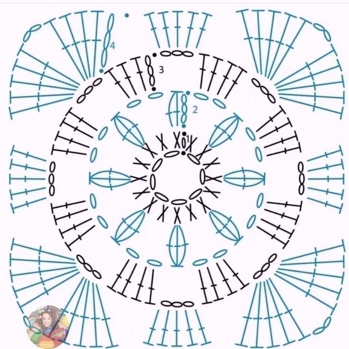 Квадратные мотивы крючком