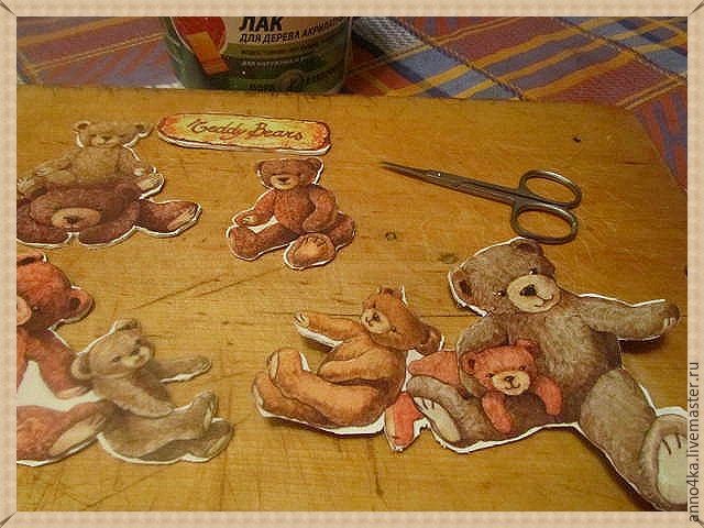 Объемный декупаж без специальных материалов: создаем панно "Ложка меда": часть 2