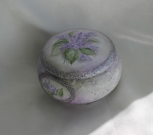 Процесс имитации филиграни и роспись акриловыми красками шкатулки: часть 3