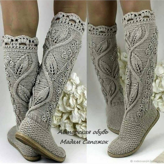Идеи вязаных сапожек