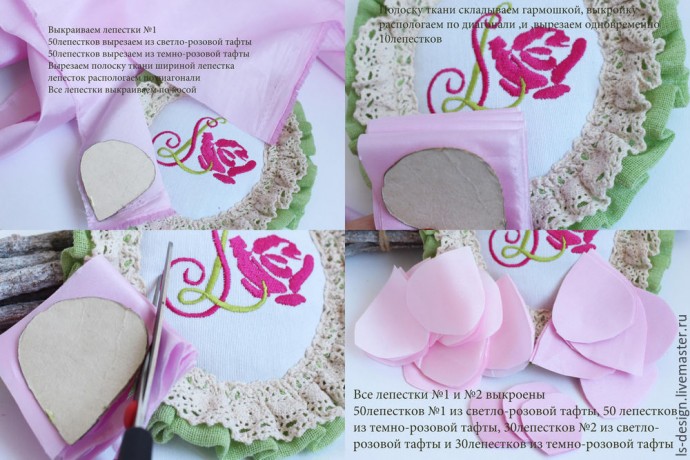 Роза из тафты "100 лепестков": мастер-класс, часть 1