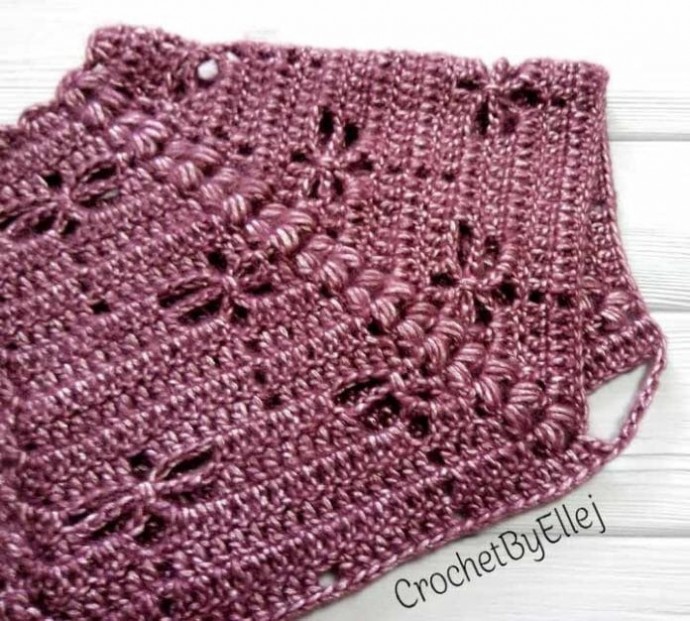 Круглая кокетка реглан для кардигана со стрекозами