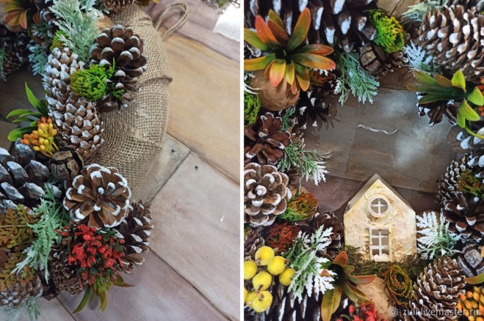 Создаём рождественский венок: часть 5