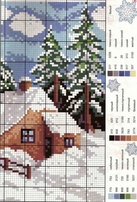 ​Вышиваем зимние картины: часть 2