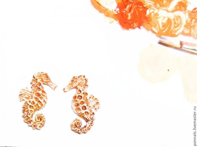 Изготавливаем текстильные серьги с вышивкой и лепкой "Гиппокампус": часть 1 Изготавливаем текстильные серьги с вышивкой и лепкой "Гиппокампус": часть 1