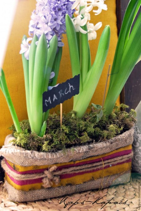 ​Кашпо в стиле рустик из старой коробки: часть 2