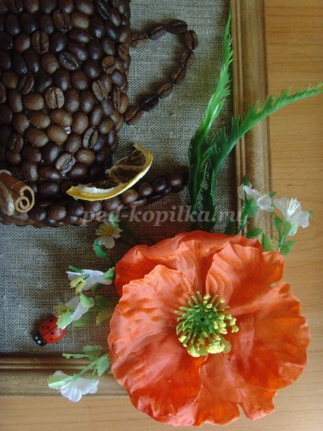 Панно из кофейных зерен: мастер-класс, часть 3